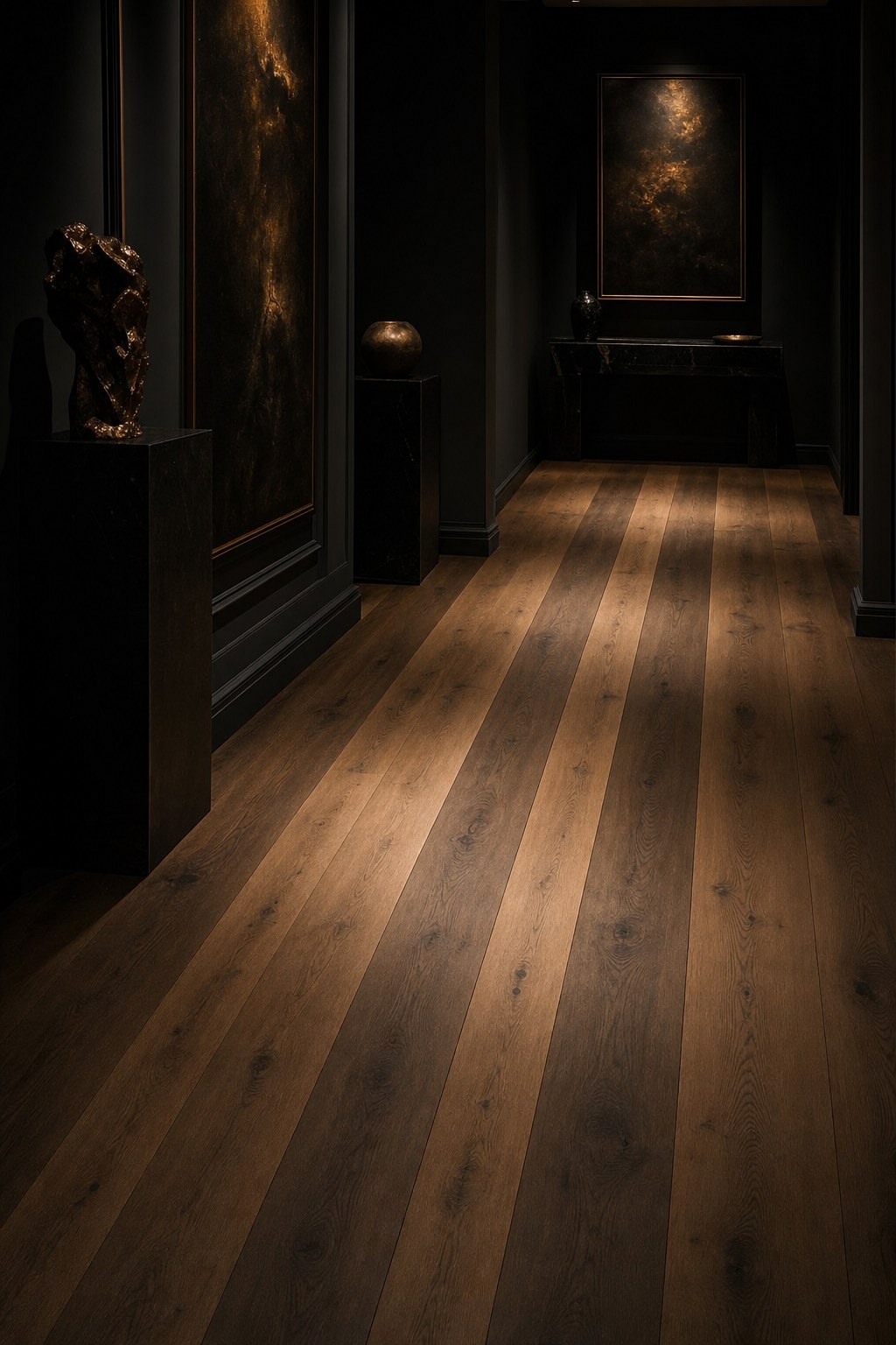 Mixed-width wide plank floor with true long-length boards